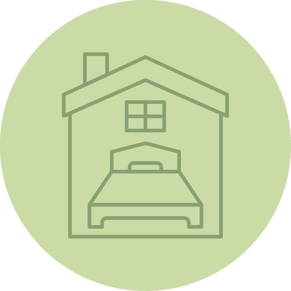 Bedroom Line Circle Multicolor Icon vector
