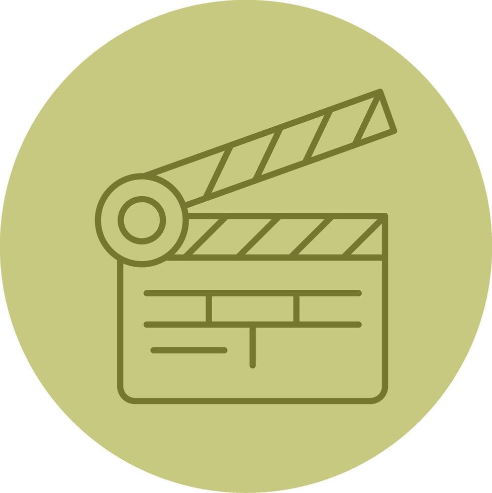 Clapper Board Line Circle Multicolor Icon vector