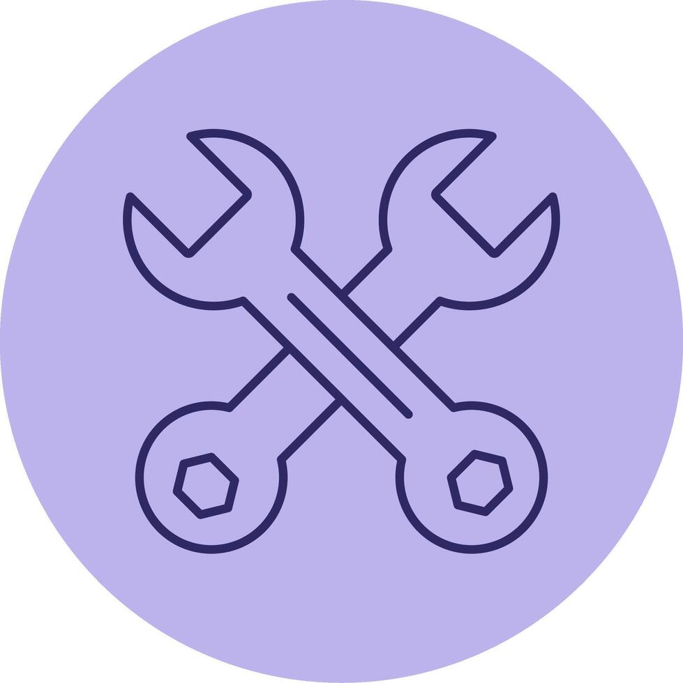 Wrench Line Circle Multicolor Icon vector