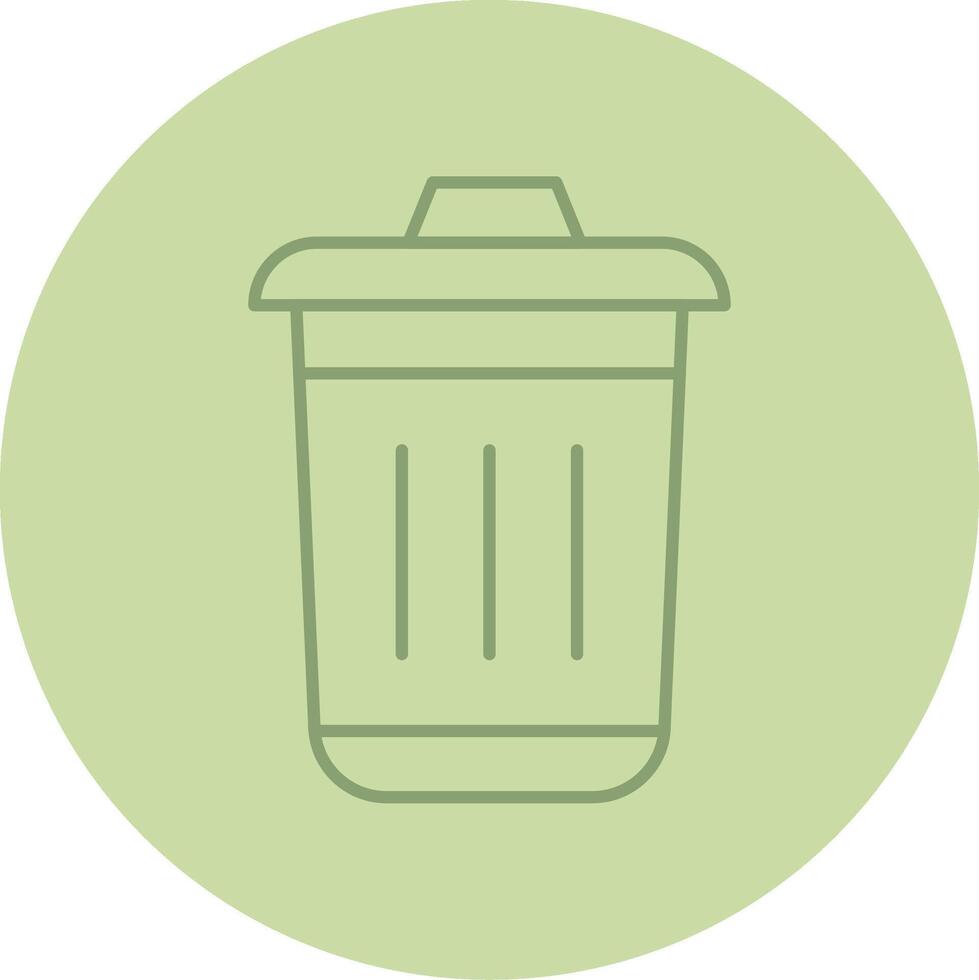 Dustbin Line Circle Multicolor Icon vector