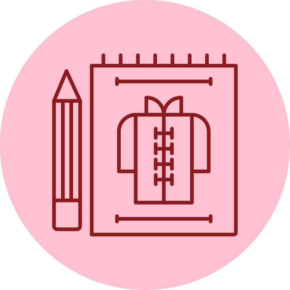 Cloth Sketch Line Circle Multicolor Icon vector