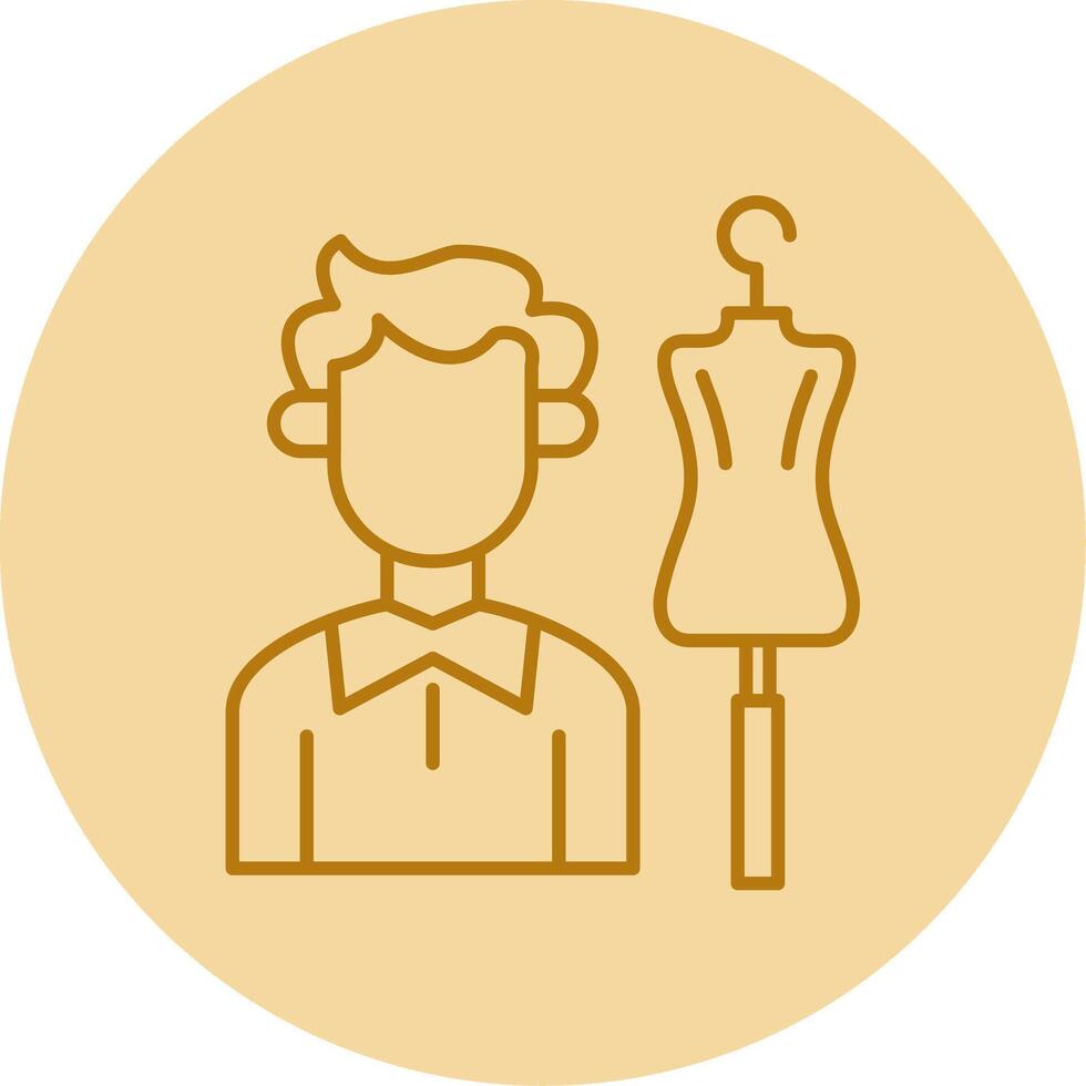 Tailor Line Circle Multicolor Icon vector