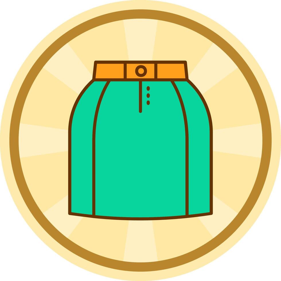 Mini skirt Comic circle Icon vector