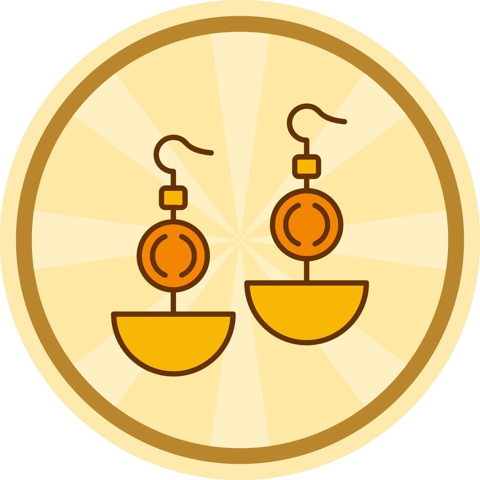 Earrnings Comic circle Icon vector