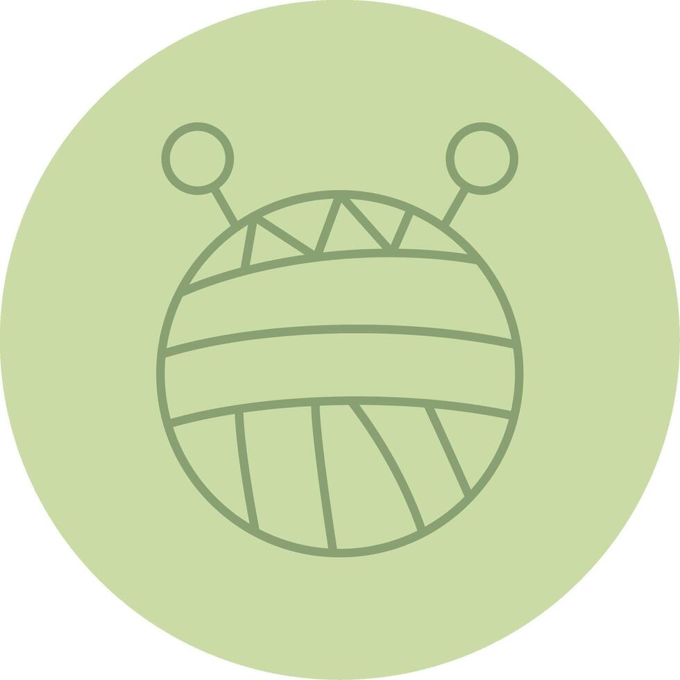 Wool Line Circle Multicolor Icon vector