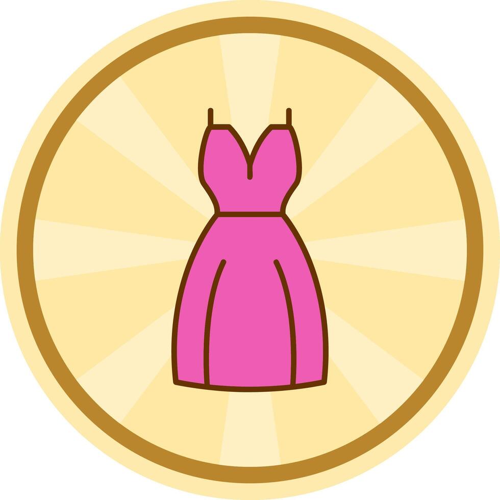 Evening dress Comic circle Icon vector