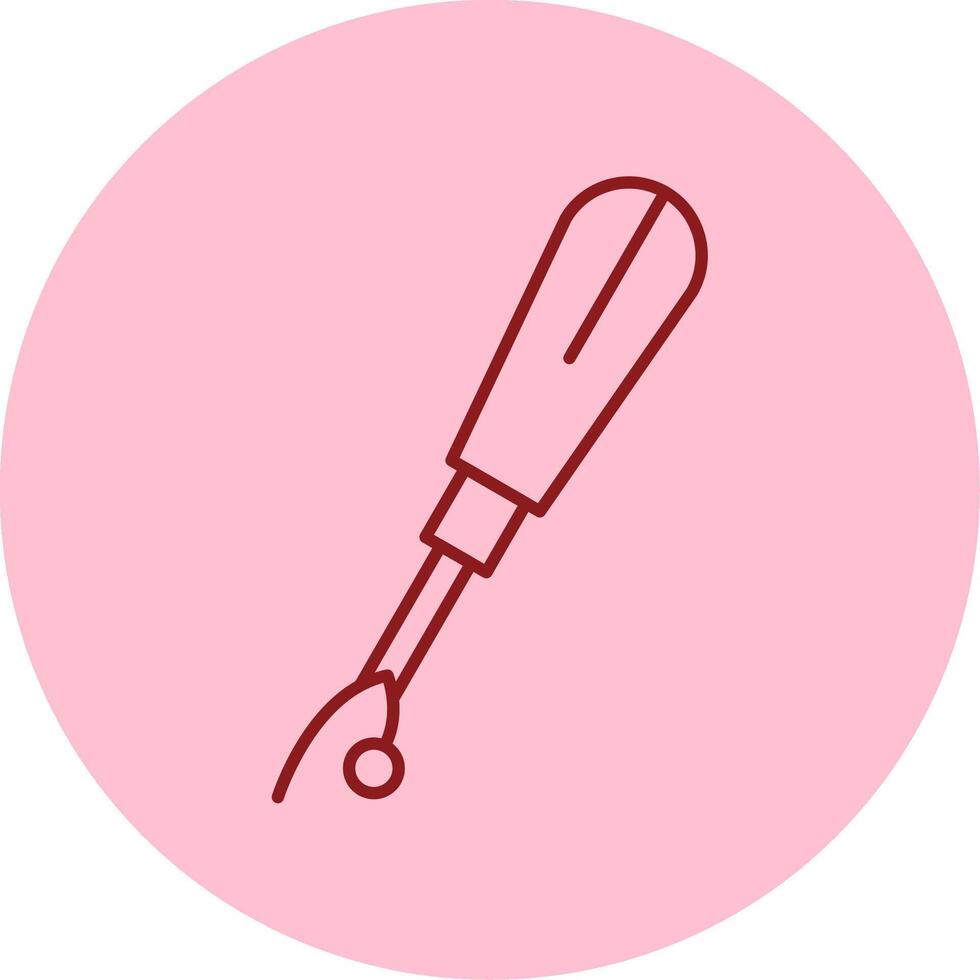 Seam Ripper Line Circle Multicolor Icon vector