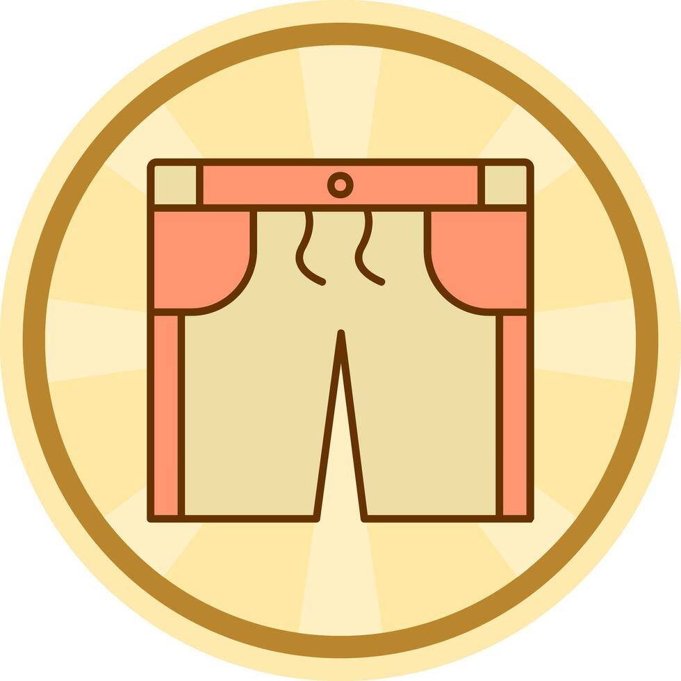 pantalones cortos cómic circulo icono vector