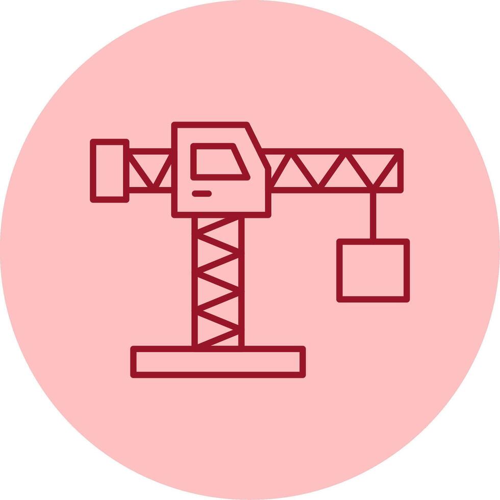 grua línea circulo multicolor icono vector