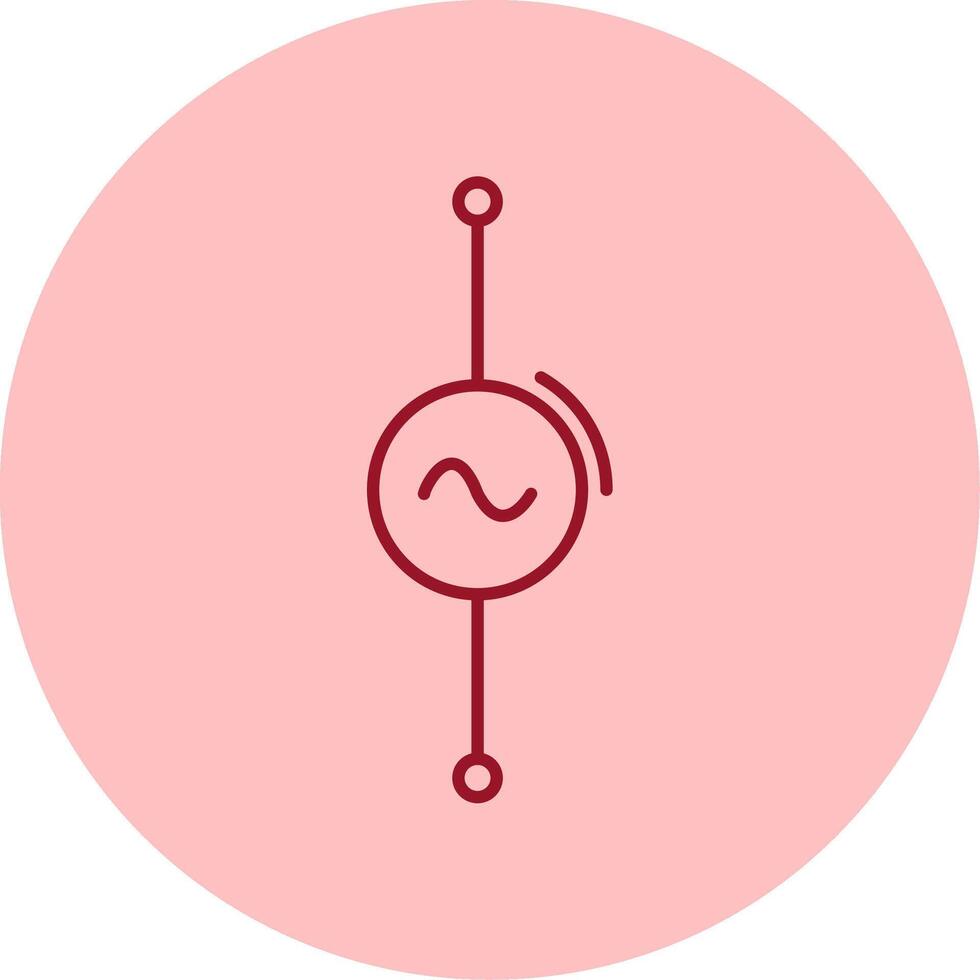 AC Voltage Source Line Circle Multicolor Icon vector