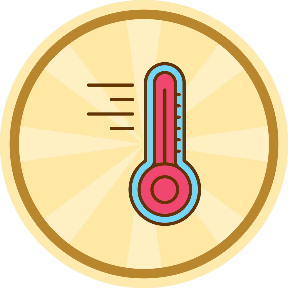 termómetro cómic circulo icono vector