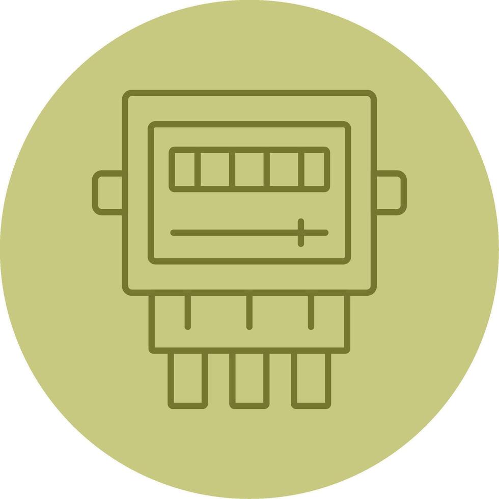 Electric Meter Line Circle Multicolor Icon vector