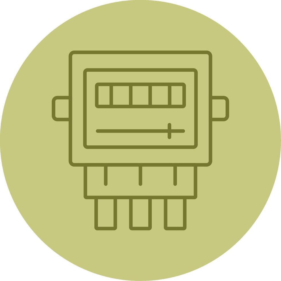 Electric Meter Line Circle Multicolor Icon vector