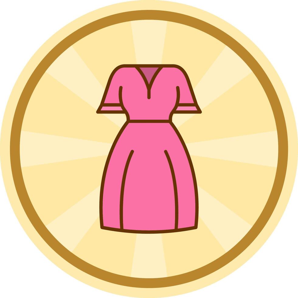 Women dress Comic circle Icon vector