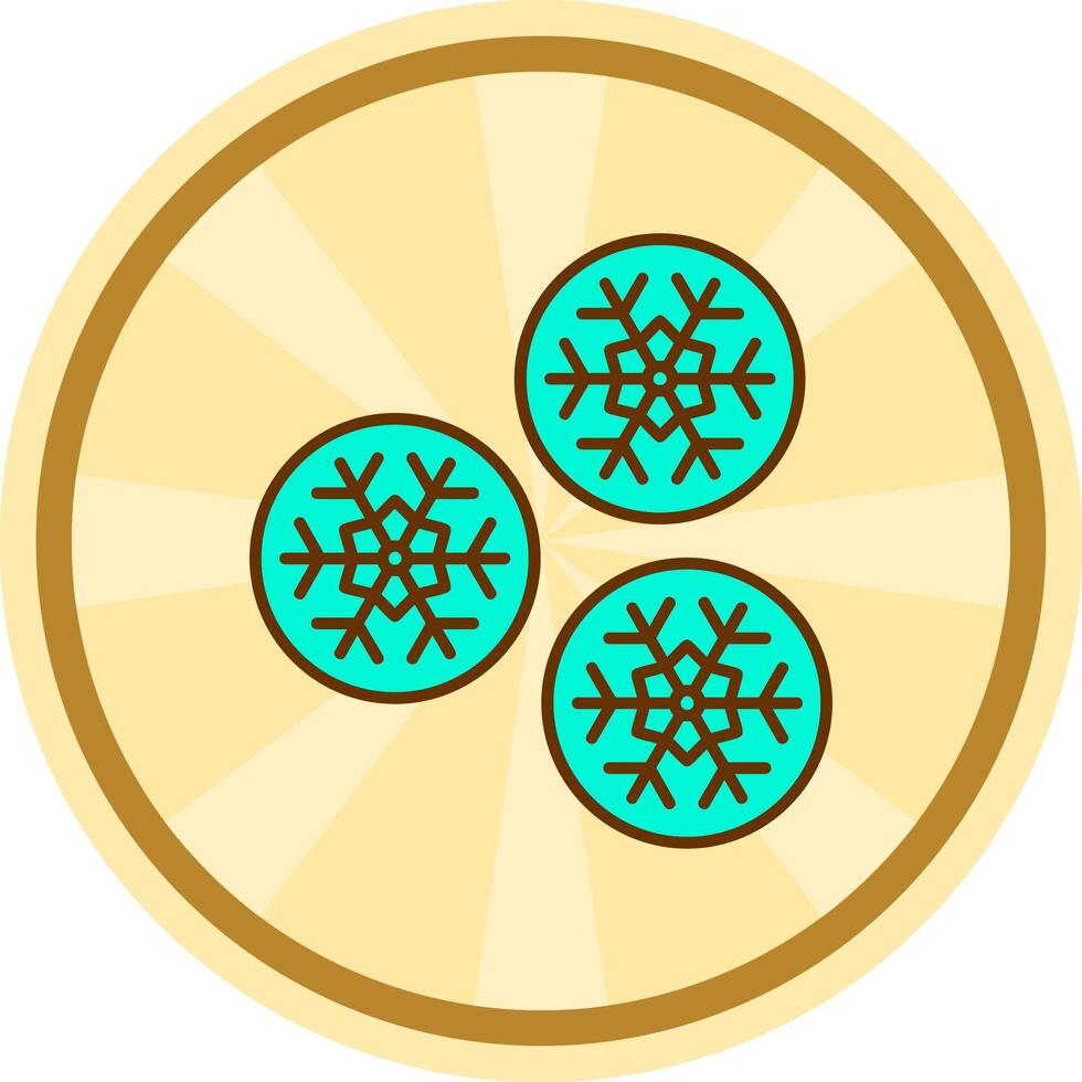 bola de nieve cómic circulo icono vector