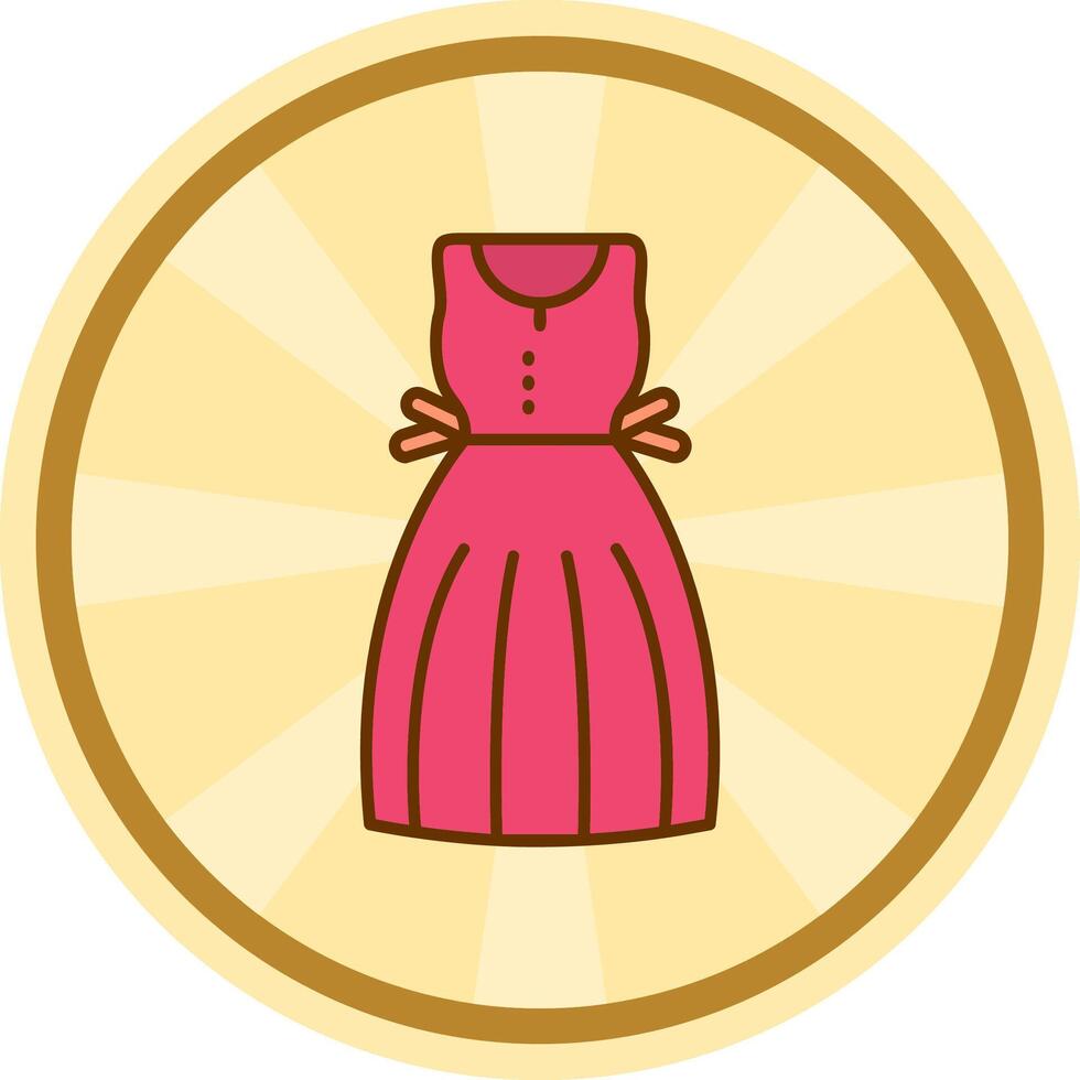 vestido de verano cómic circulo icono vector