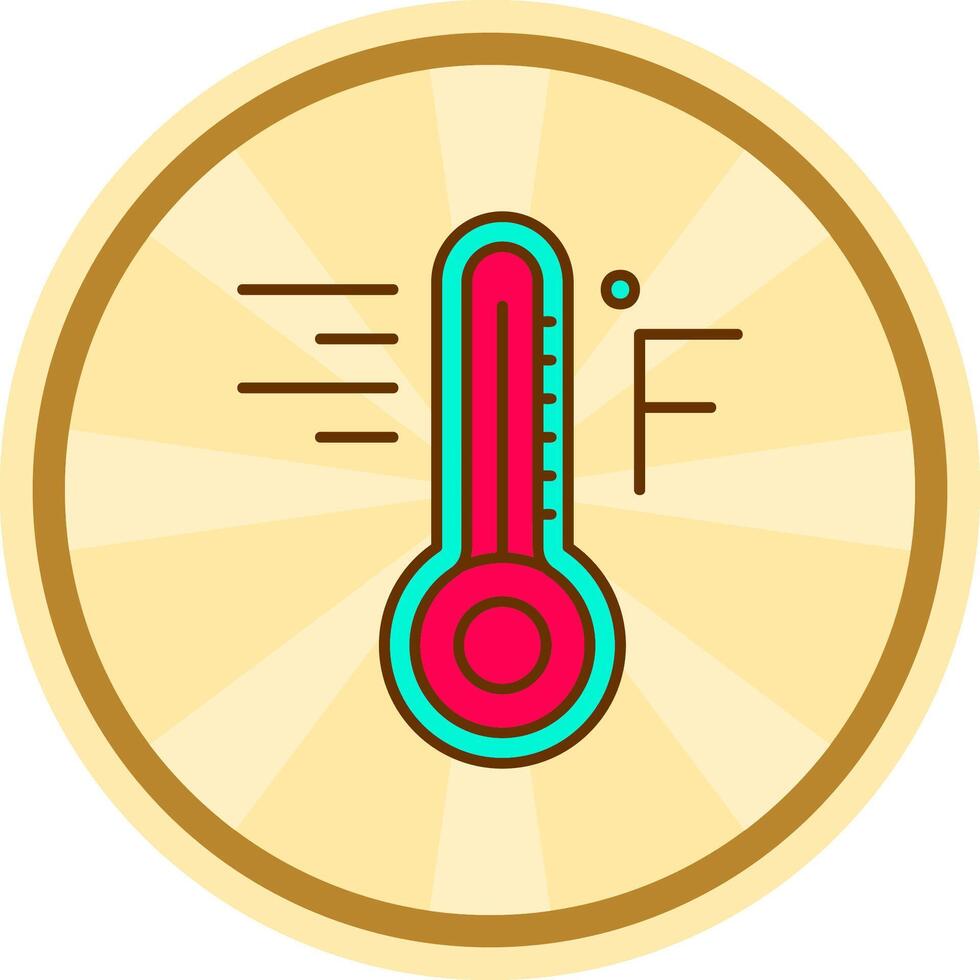 Fahrenheit cómic circulo icono vector