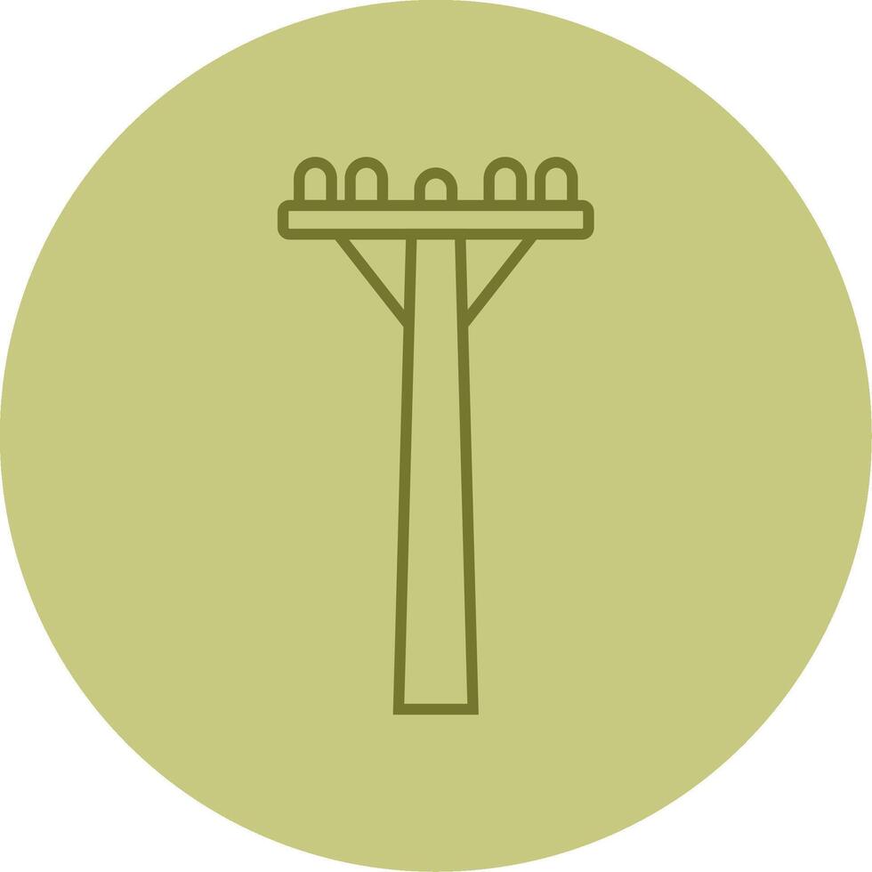 Pole Line Circle Multicolor Icon vector