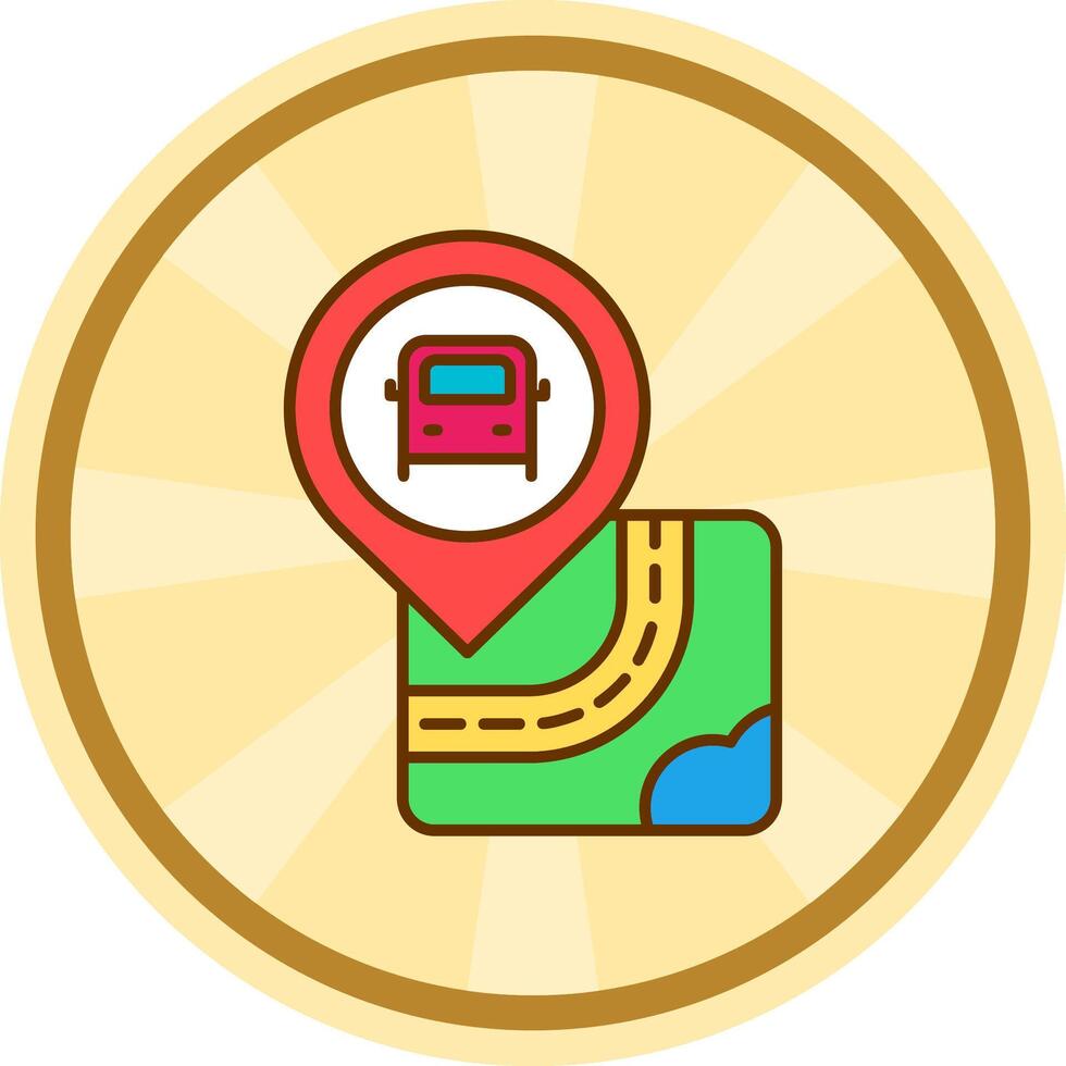 Bus stop Comic circle Icon vector