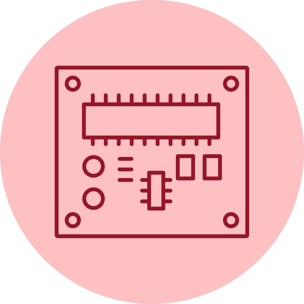 Pcb Board Line Circle Multicolor Icon vector