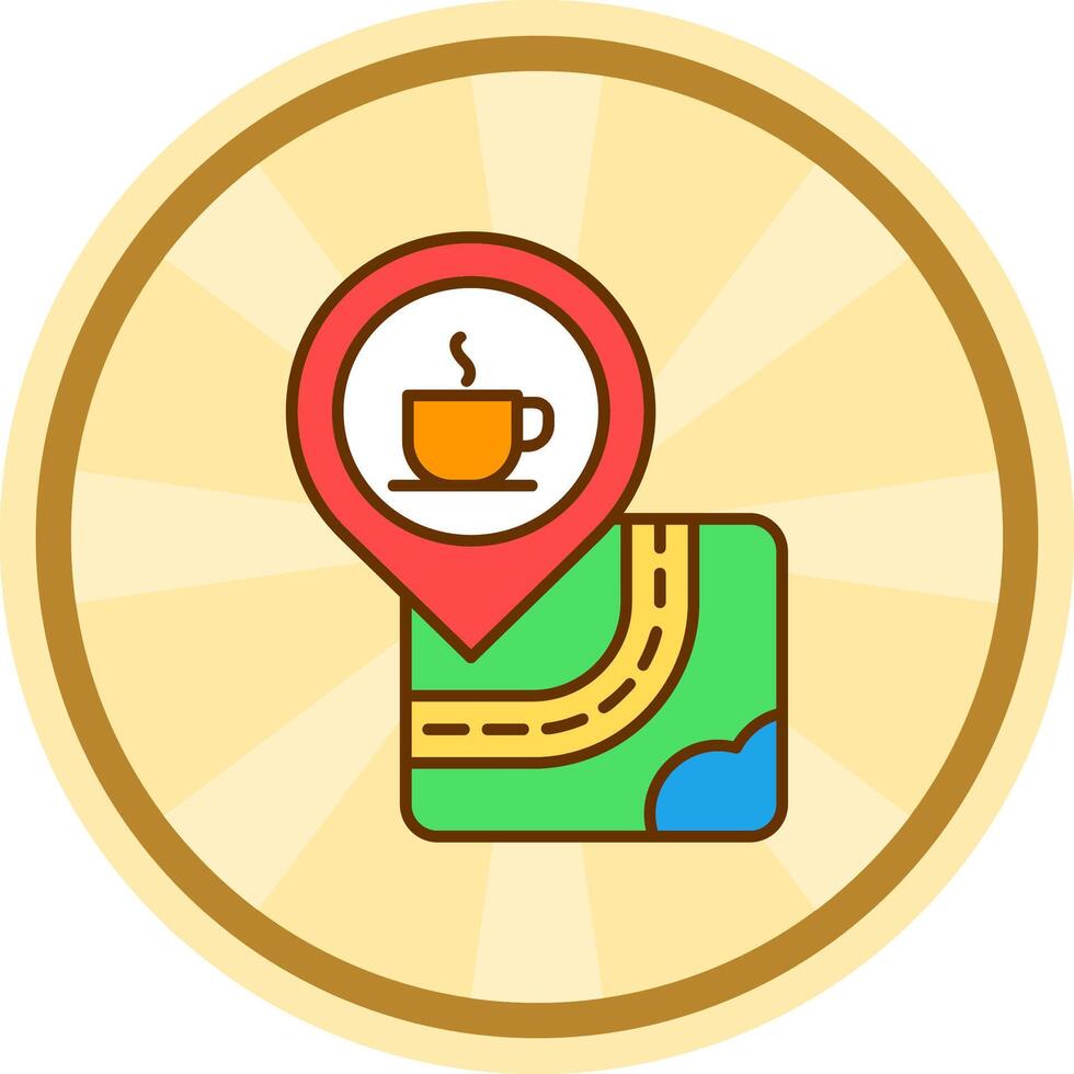 café cómic circulo icono vector