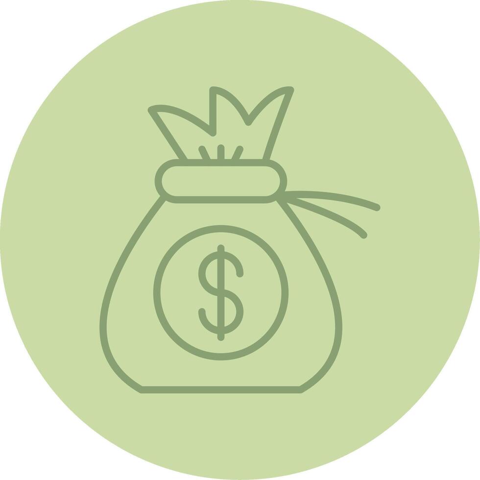 Money Bag Line Circle Multicolor Icon vector