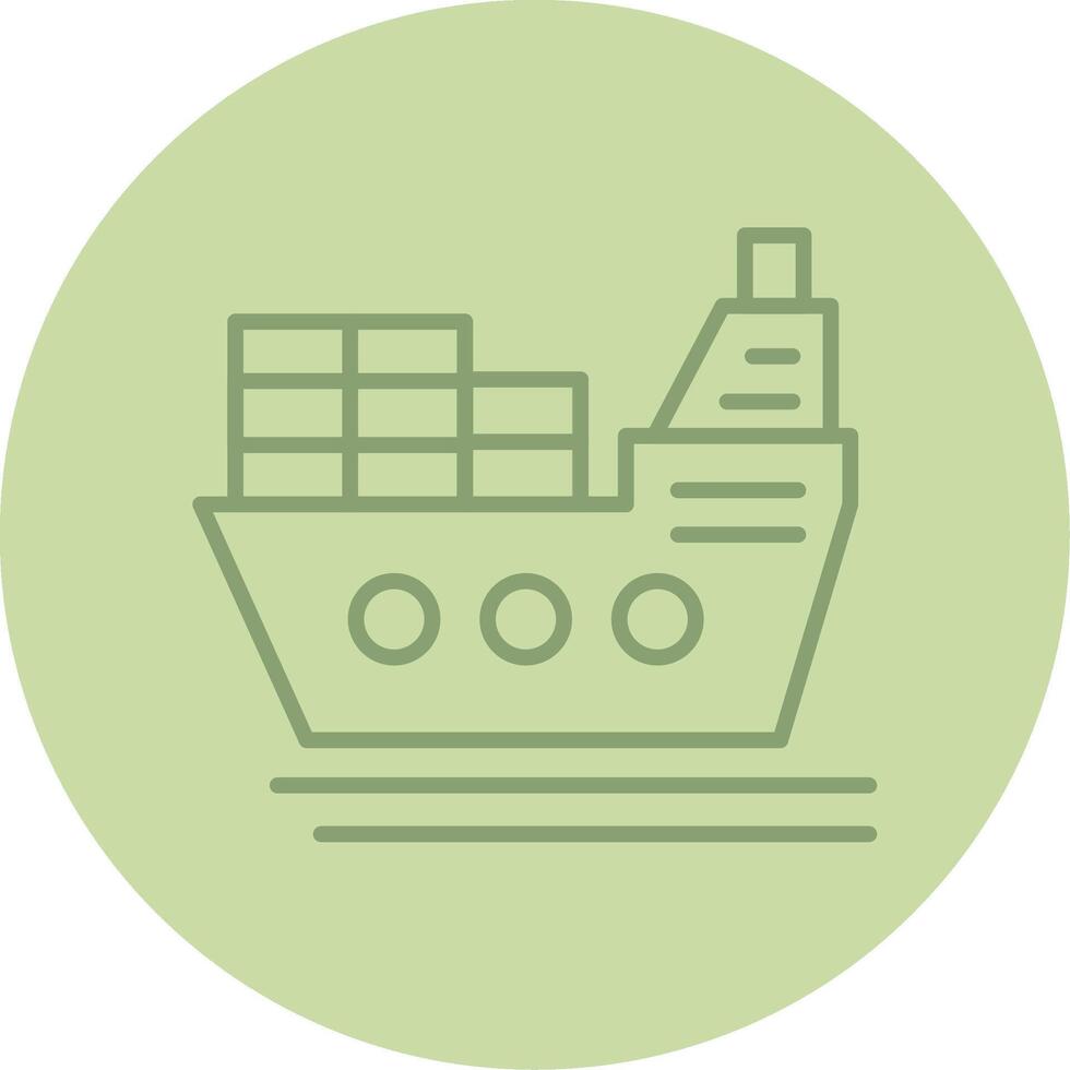 Ship Line Circle Multicolor Icon vector