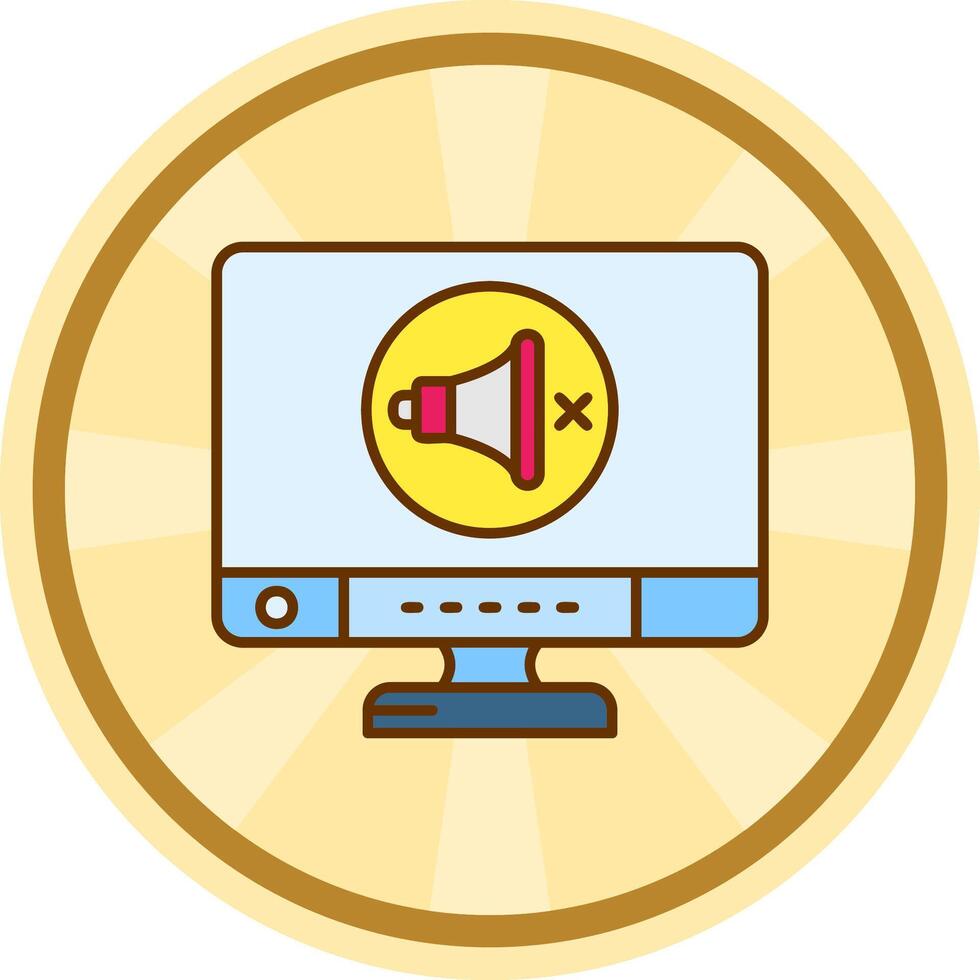 Mute Comic circle Icon vector