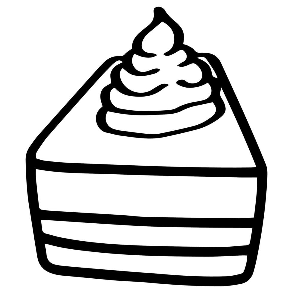 cute cupcake outline sweet dessert. Flat Design isolated colored clipart. vector