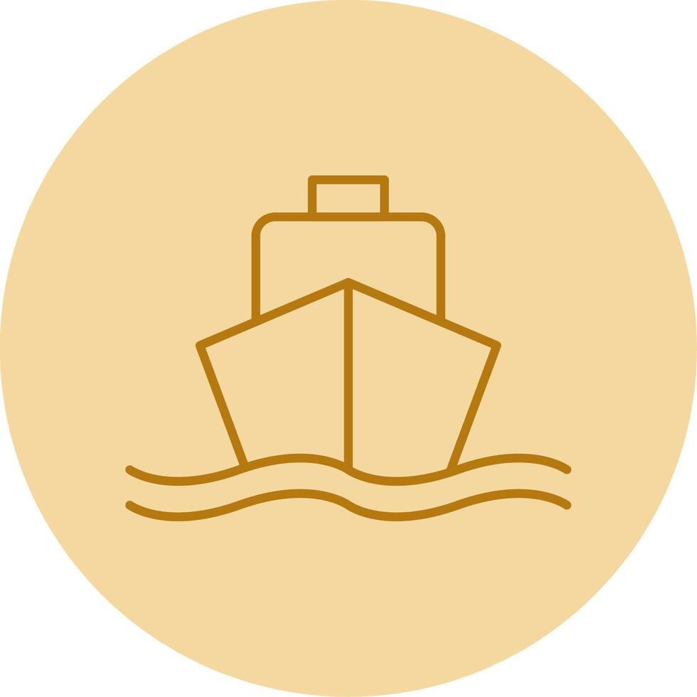 Ship Line Circle Multicolor Icon vector