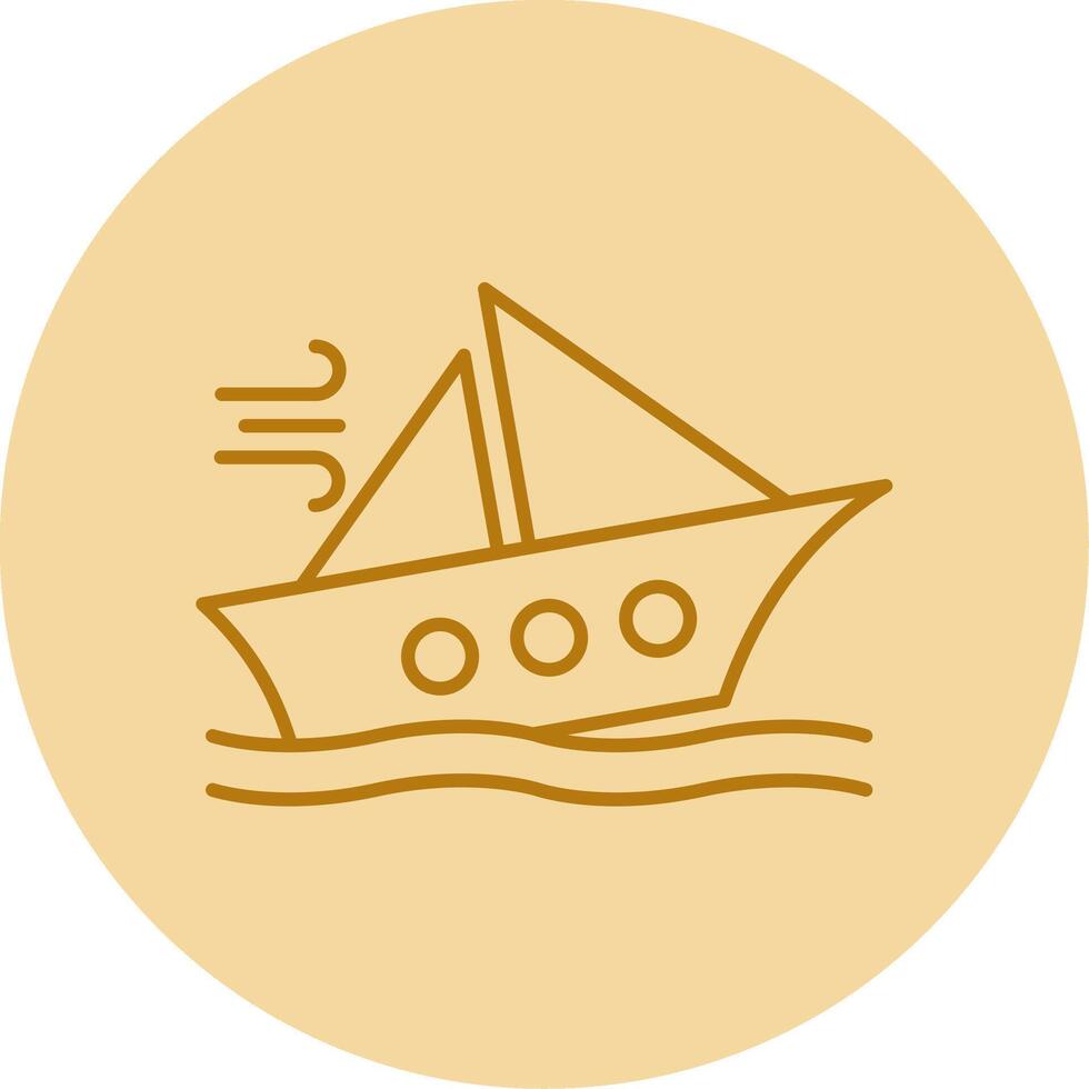 Shipwreck Line Circle Multicolor Icon vector