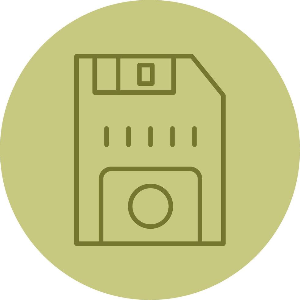 Floppy Disk Line Circle Multicolor Icon vector