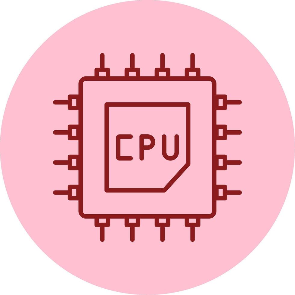 Processor Line Circle Multicolor Icon vector