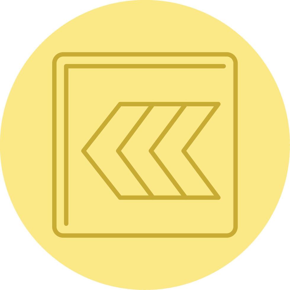 Left Chevron Line Circle Multicolor Icon vector