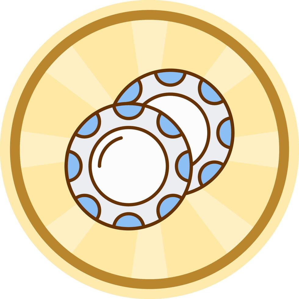 plato cómic circulo icono vector