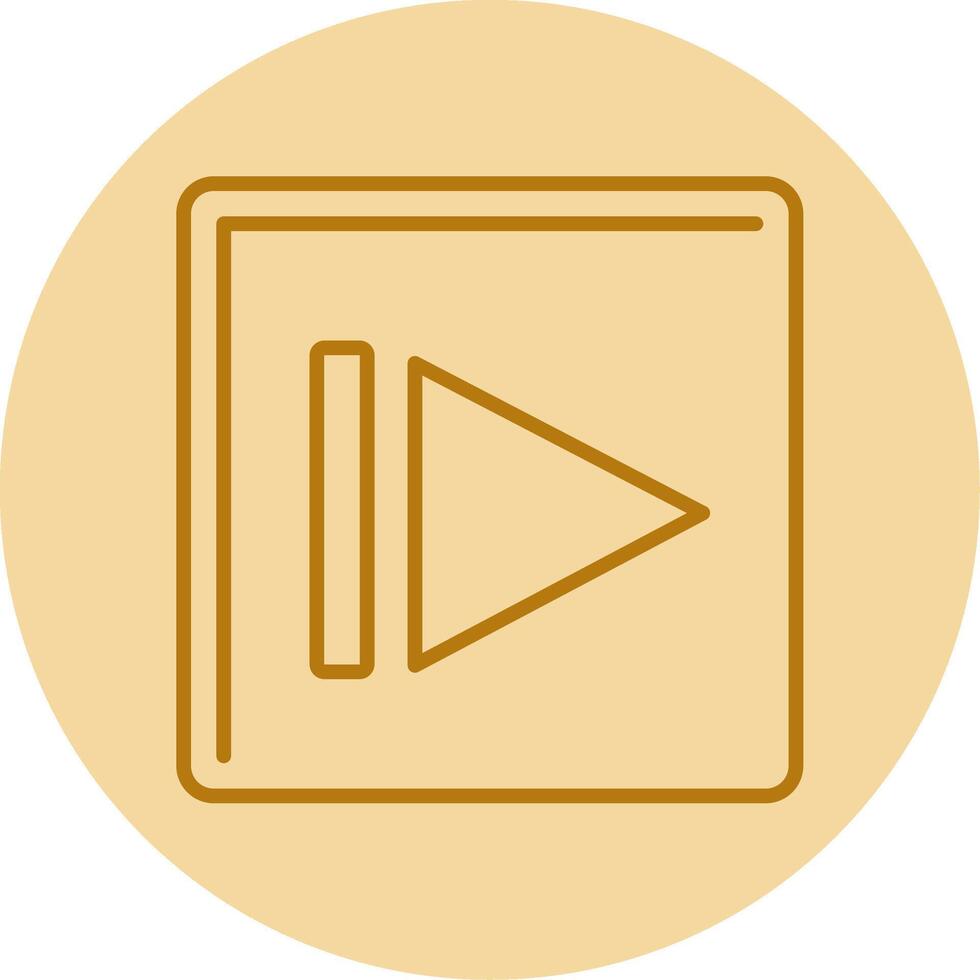 Play Line Circle Multicolor Icon vector