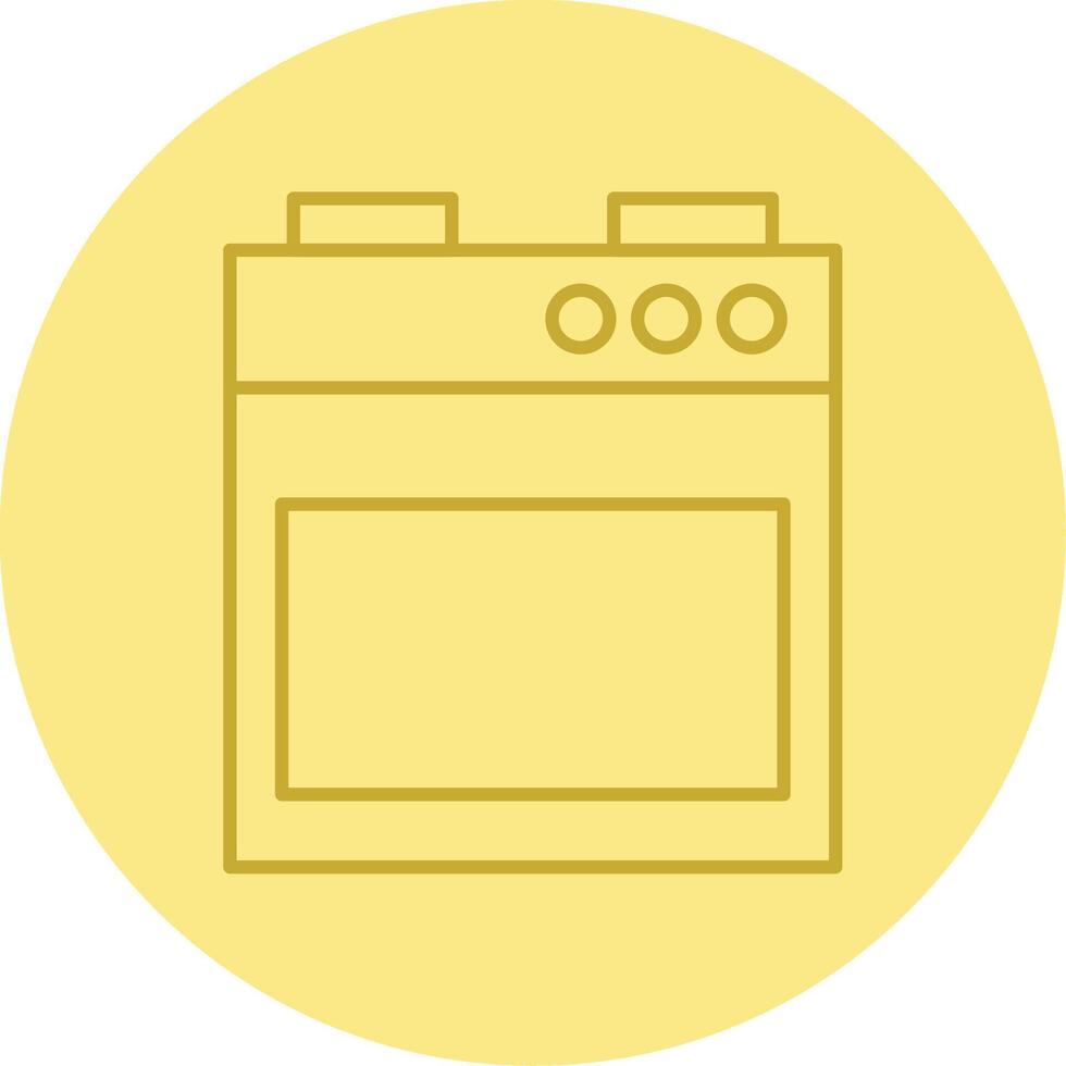 Stove Line Circle Multicolor Icon vector