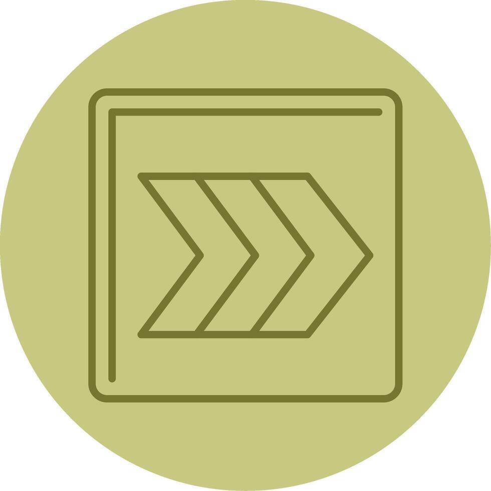 Right Chevron Line Circle Multicolor Icon vector