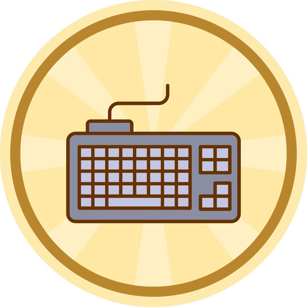 teclado cómic circulo icono vector