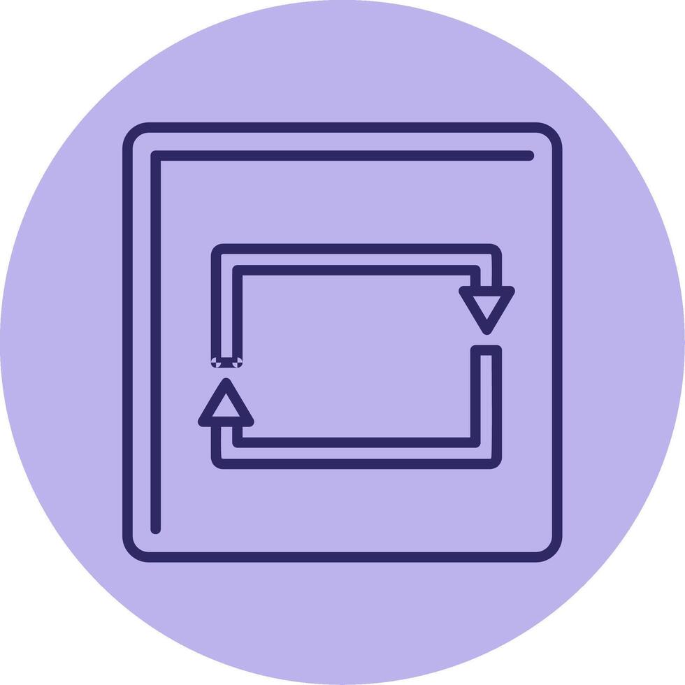 rectangular flecha línea circulo multicolor icono vector