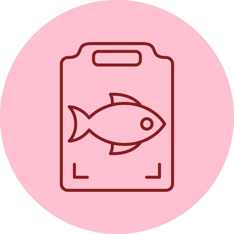 Fish Cooking Line Circle Multicolor Icon vector