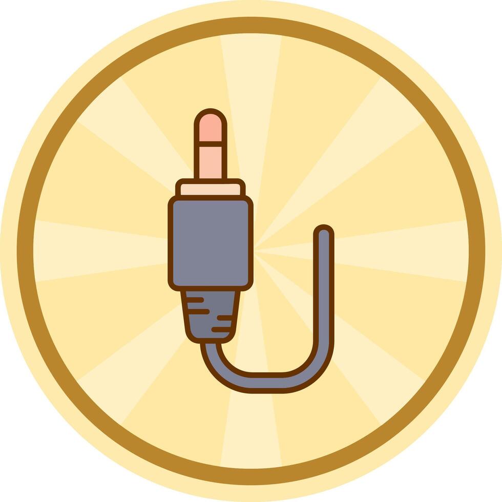 Audio cable Comic circle Icon vector