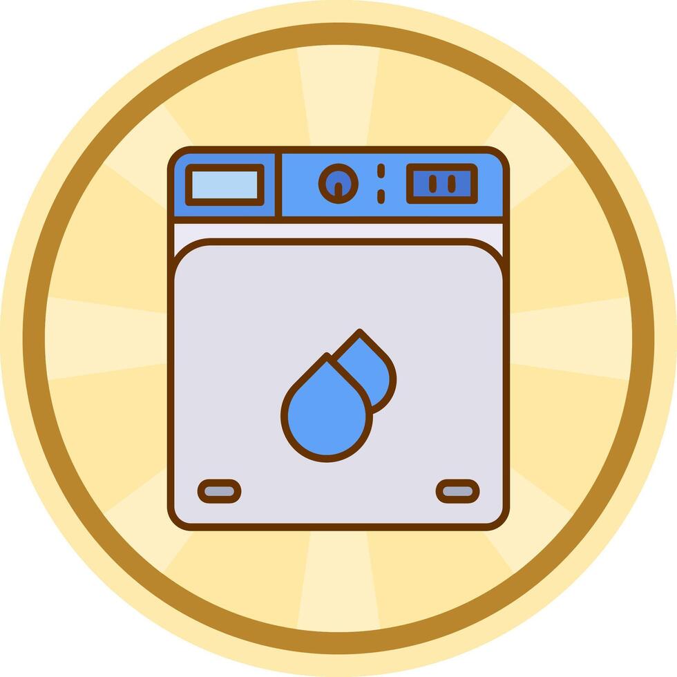 lavandería cómic circulo icono vector