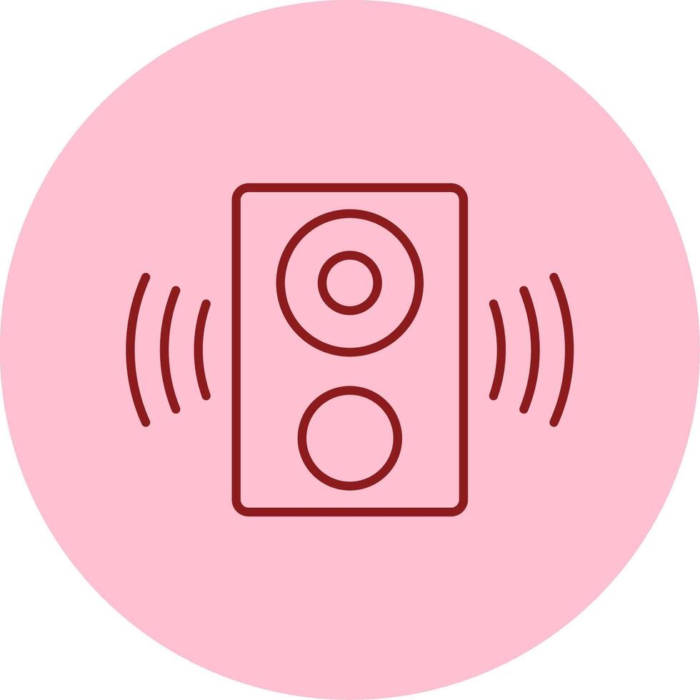 altavoz línea circulo multicolor icono vector