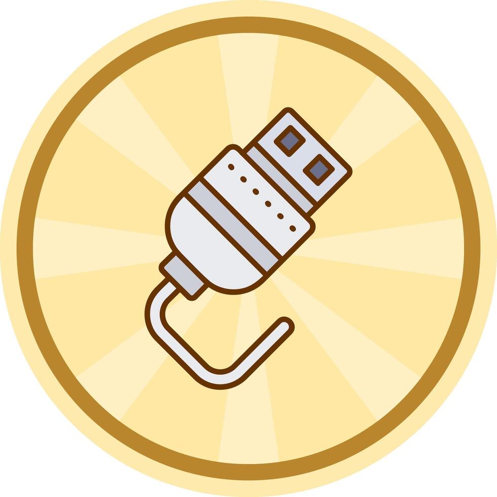 Usb Comic circle Icon vector