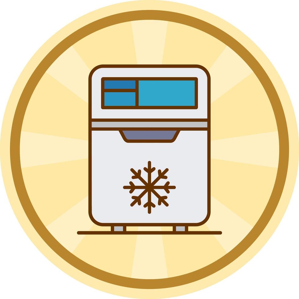 refrigerador cómic circulo icono vector