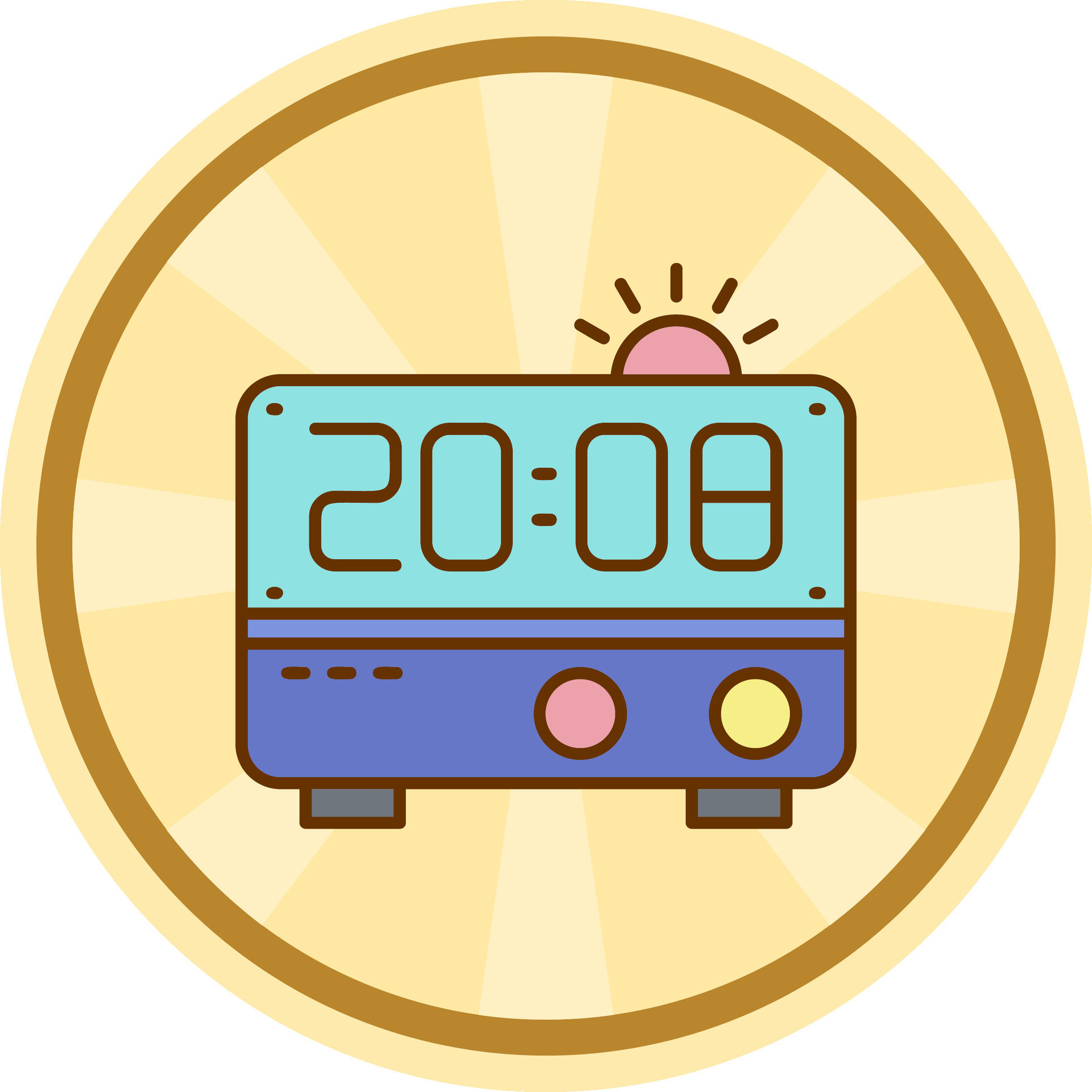 Alarm clock Comic circle Icon 38269699 Vector Art at Vecteezy