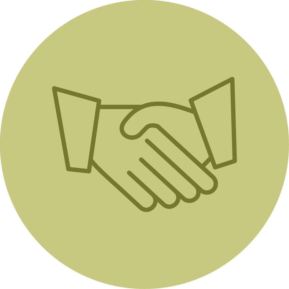 Hand Shaking Line Circle Multicolor Icon vector