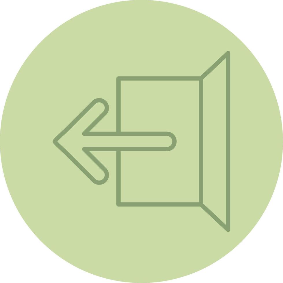 Logout Line Circle Multicolor Icon vector