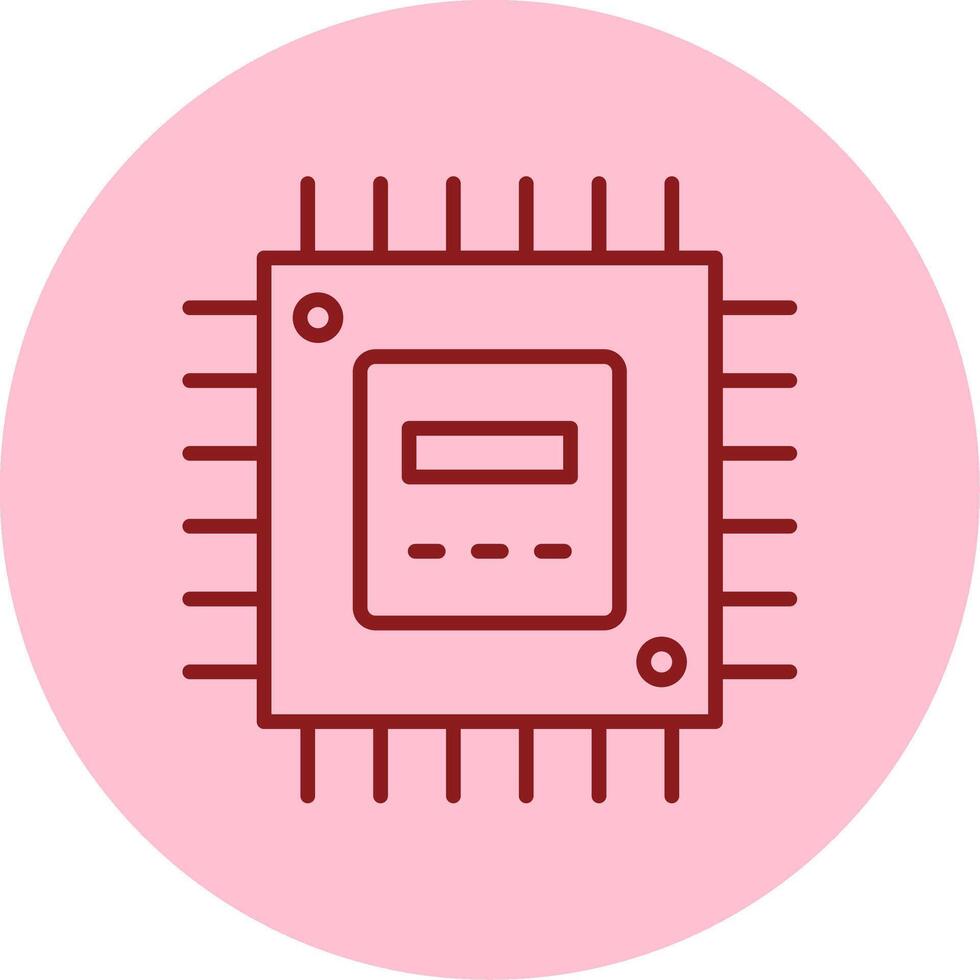 Processor Line Circle Multicolor Icon vector